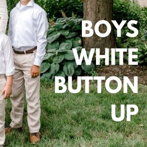 Boys White Button-Up Shirt | Size 14 | Stretch Fabric | Worn Once